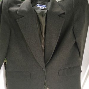 1990’s wool Pendleton suit.  Olive green. Sz 8